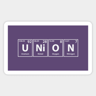 Union (U-Ni-O-N) Periodic Elements Spelling Magnet